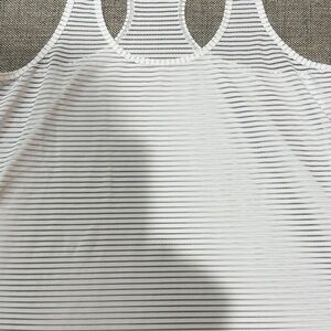 Striped White and Black Women's Tank Top